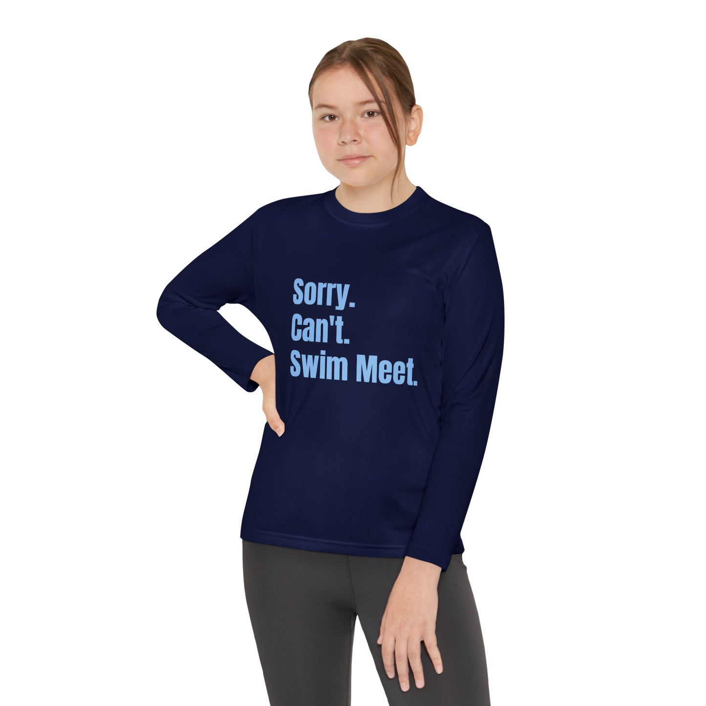 Youth Long Sleeve T-shirt Sorry Can't Swim Meet