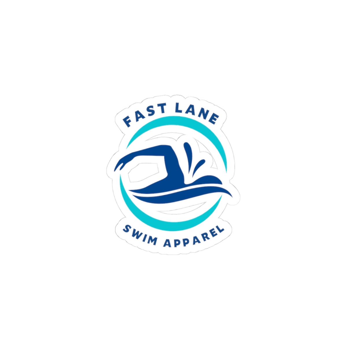 Swimming Logo Kiss-Cut Sticker - Fast Lane Design