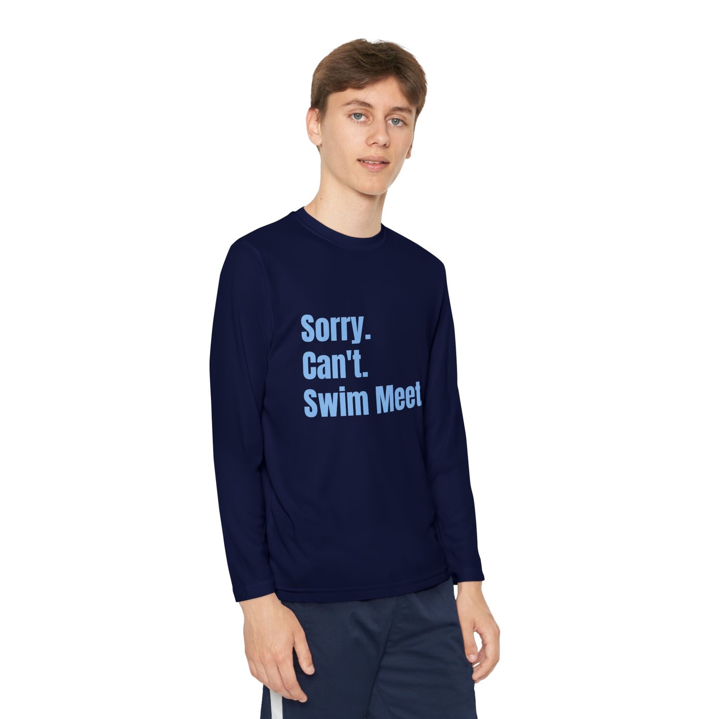 Youth Long Sleeve T-shirt Sorry Can't Swim Meet